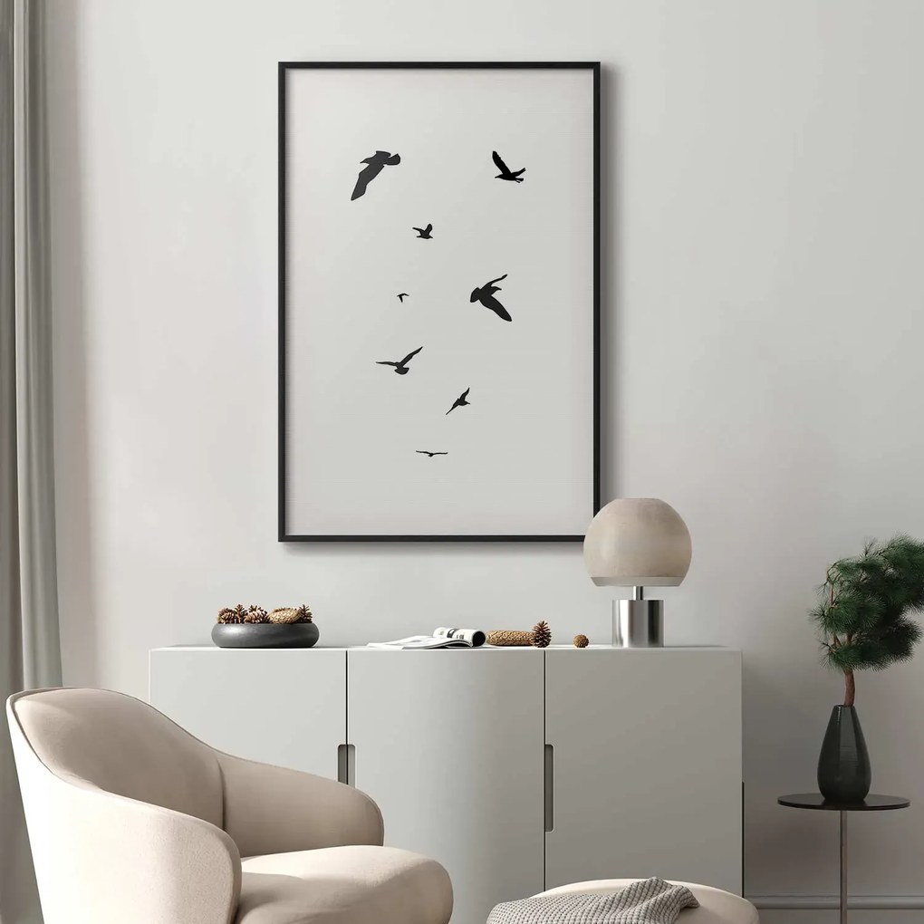 Plakat Wieczorny lot 21x30 cm z ramą czarną z marginesem ARTGEIST B