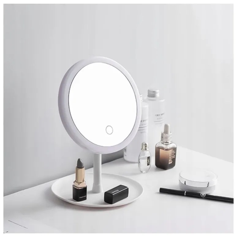 Lusterko do makijażu podświetlane led regulacja obracane - 3 odcienie bieli