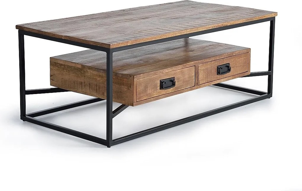 Podstawa stołu z drewna manguier i metalu