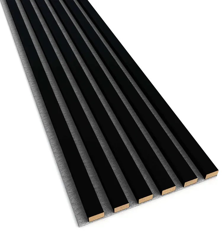 Akustyczne panele lamelowe 2 szt. czarny mat H4-N07