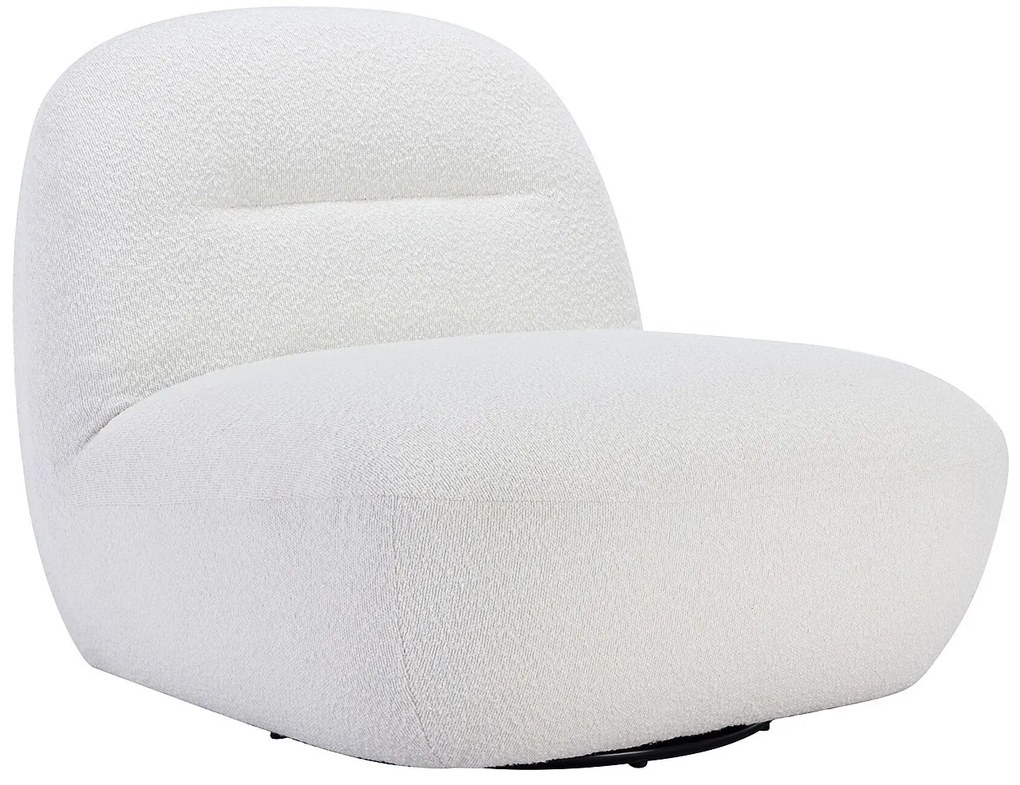 Fotel obrotowy z białej bukli - POZETI