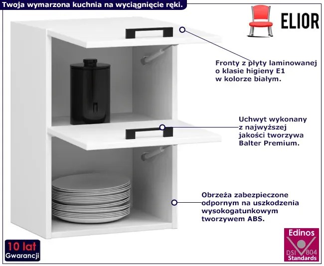 Biała górna szafka kuchenna 40 cm Ahra
