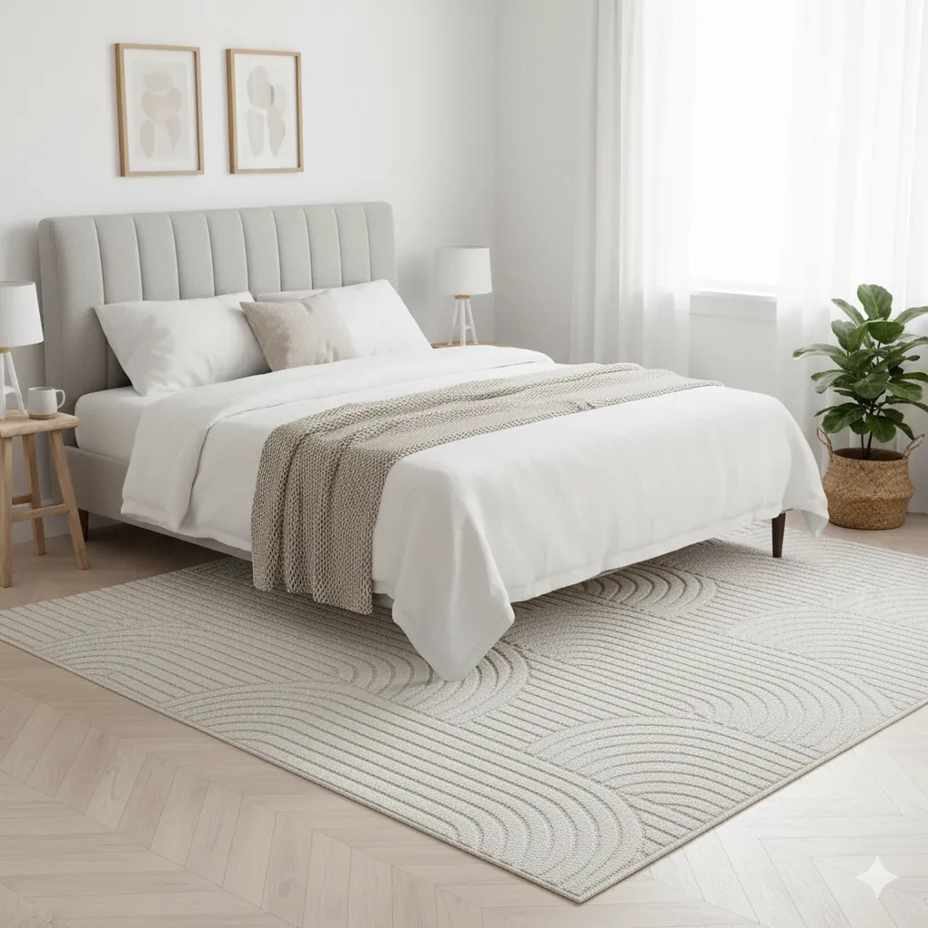 Dywan nowoczesny 3D Helix Geometria kremowy 120 cm x 170 cm