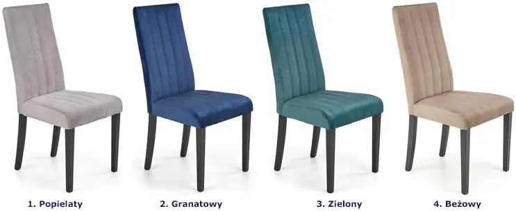 Popielate pikowane krzesło welurowe do stołu - Taroni 2X