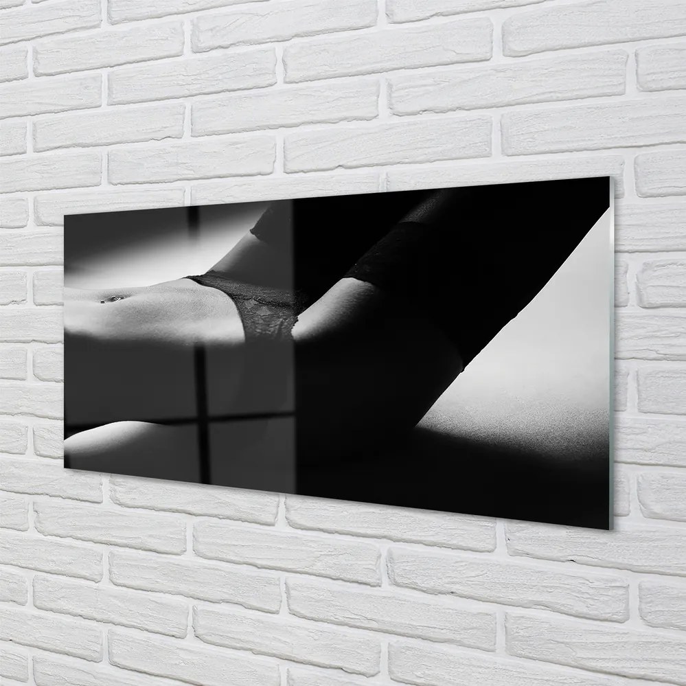 Panel szklany do Kuchni Subtelny Akt: Brzuch Kobiety