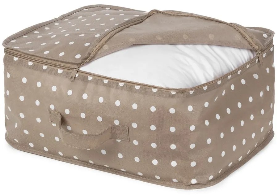 Beżowy mały organizer z suwakiem Compactor Dots