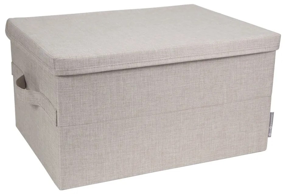 Beżowy tekstylny pojemnik z pokrywką 45x34x25 cm Soft Storage – Bigso