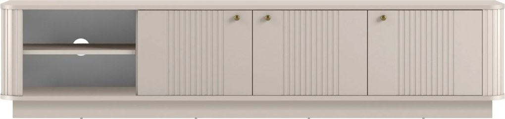 Szafka RTV Vesper 3D 187 cm na cokole - kaszmir / złote uchwyty