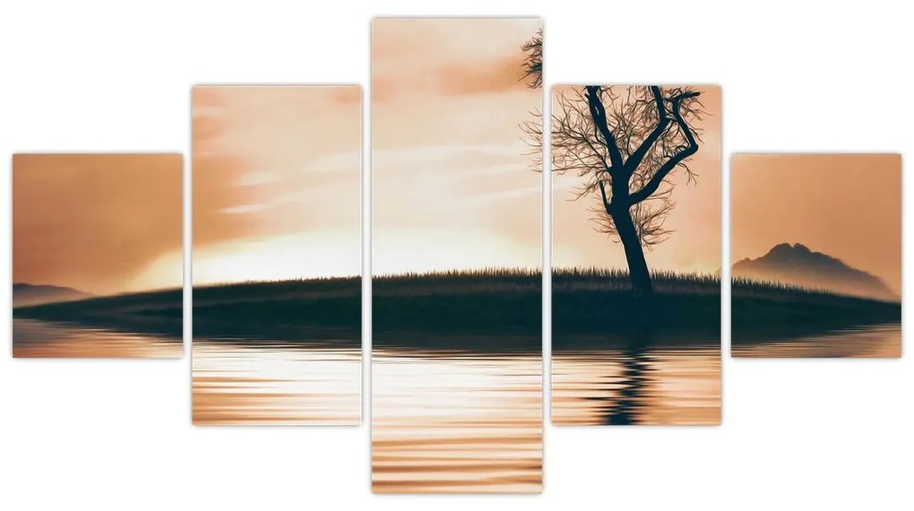 Obraz drzewa na wyspie (125x70 cm)