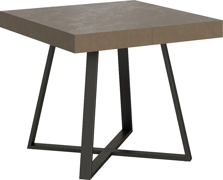 Stół rozkładany 90/194x90 cm Abbraccio szaro-beżowy nogi antracytowe