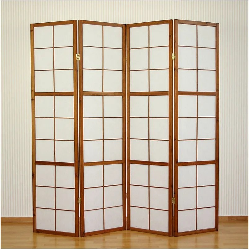 Parawan 176x2,2x175 cm brązowy Shoji