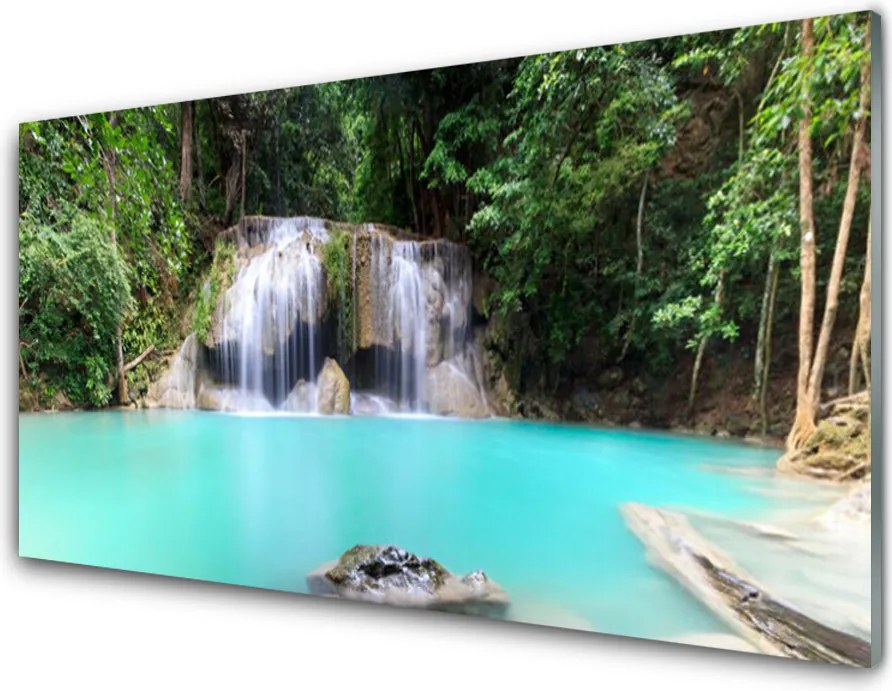 Szkło Ozdobne do Kuchni Kaskada nad Cichym Jeziorem