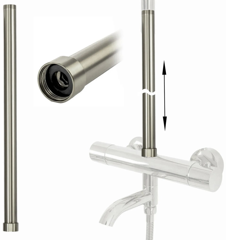 Przedłużka do zestawu wannowo-prysznicowego nikiel szczotkowany 50cm