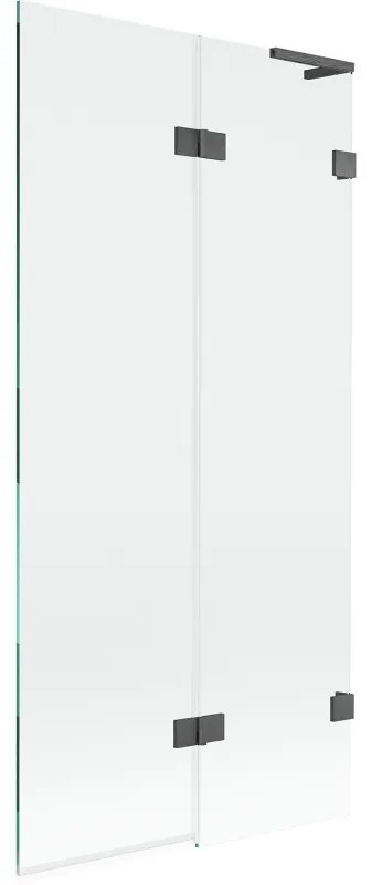 Mexen Lunar L parawan nawannowy 2-skrzydłowy prawy 90 x 150 cm, transparent, gun gray szczotkowany - 897L-090-100-66-00-P