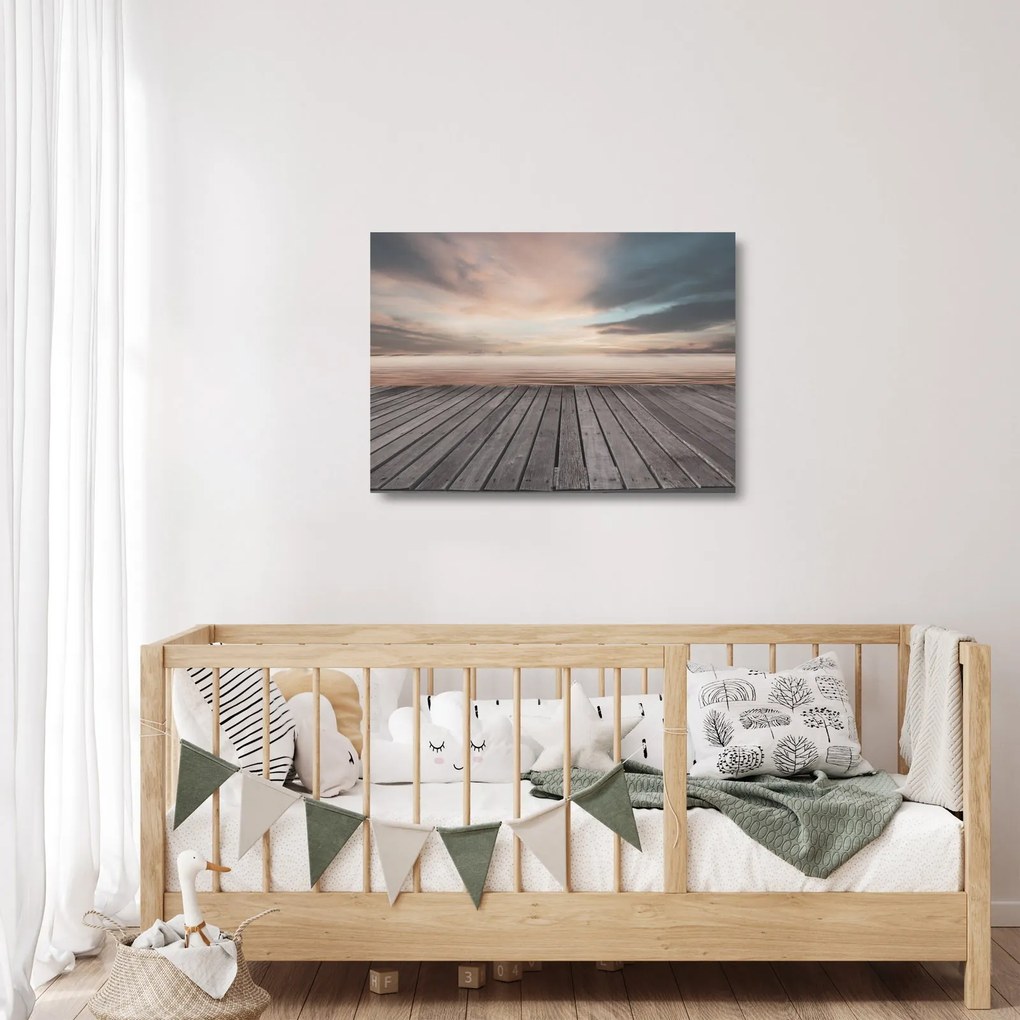 Obraz na szkle - Molo o zachodzie słońca (70x50 cm)