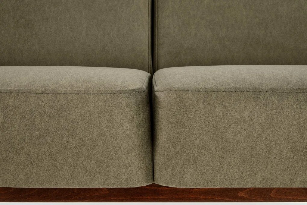 Sofa MILANO 3S oliwkowa/orzech trzyosobowa HALMAR
