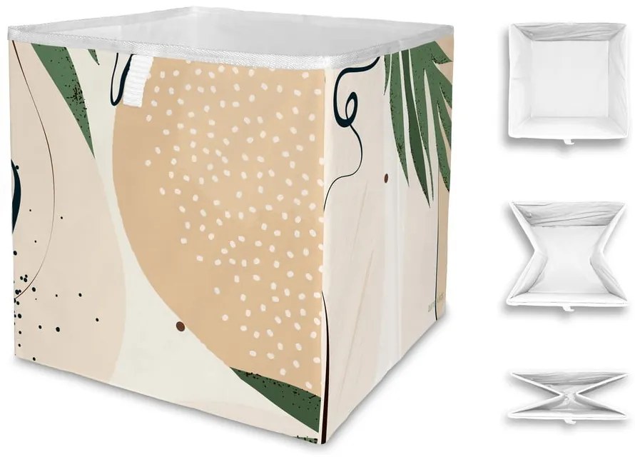 Beżowe pudełko z mikrowłókna Butter Kings Abstract Dark, 32 l