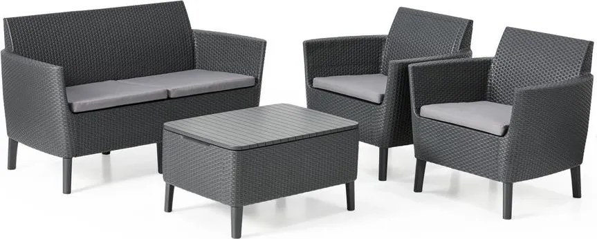 Zestaw ogrodowy poliratan Zestaw SALEMO - grafit