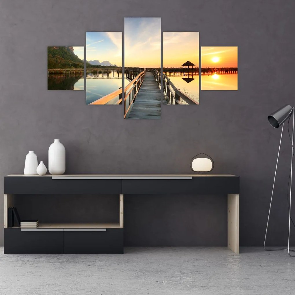 Obraz drewnianego molo (125x70 cm)