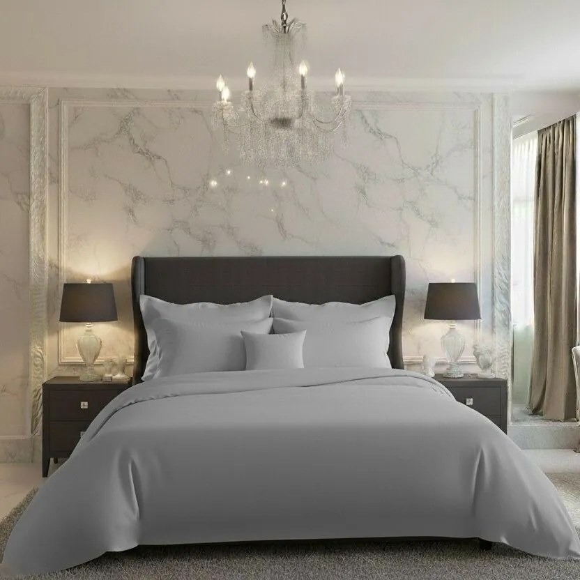 Kvalitex Pościel satynowa Luxury Collection jasnoszary, 140 x 200 cm, 70 x 90 cm