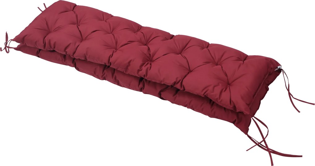 Outsunny Poduszka na ławkę z paskami mocującymi, dla maksymalnie 3 osób, grube wypełnienie z pianki