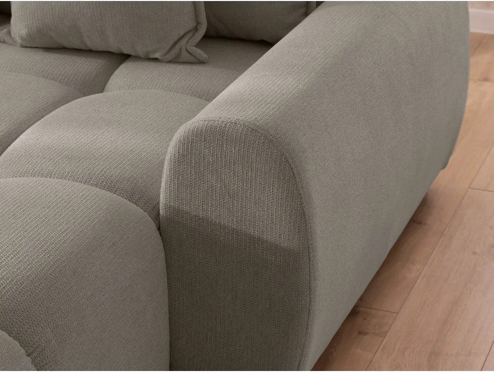 Szarobrązowy narożnik (prawostronny/z szezlongiem) Albane – Ropez