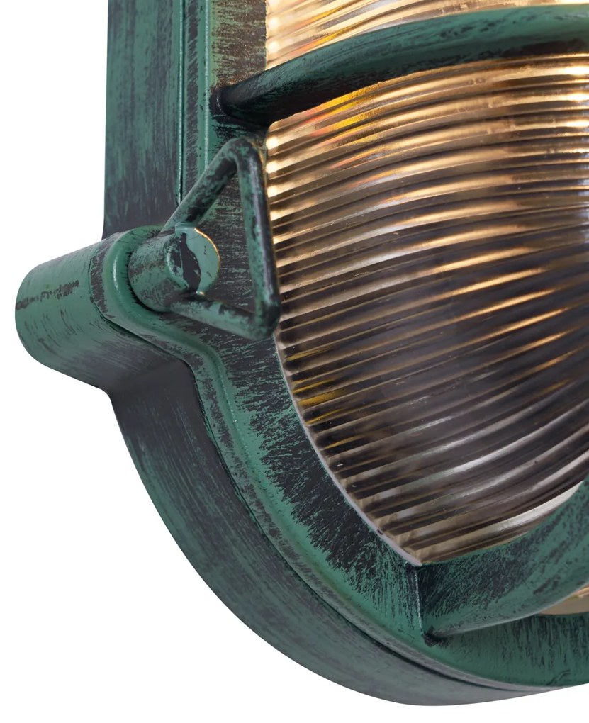 Zewnętrzna lampa ścienna zielona owalna IP44 - Noutica