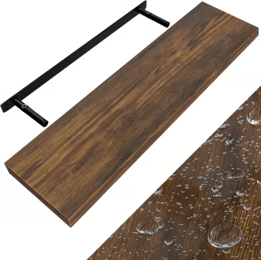 Półka ścienna FIGO + z konsolą, 90cm, ciemny dąb Casaria