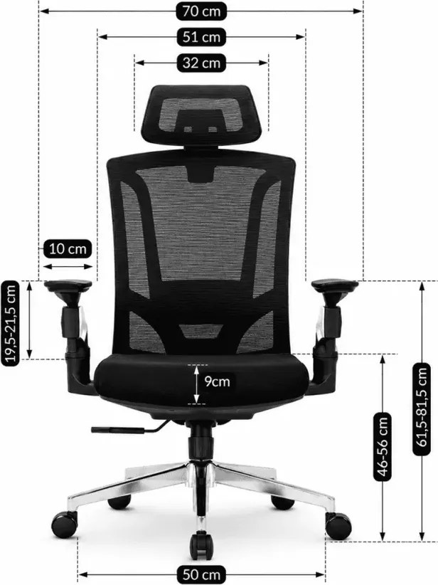 Dmiore – ergonomiczny fotel biurowy obrotowy z regulowanym zagłówkiem