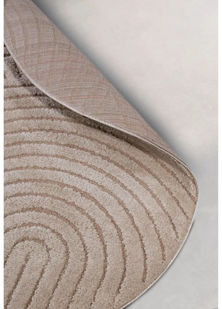 Szarobrązowy okrągły dywan ø 160 cm Panglao New York Taupe – Elle Decoration