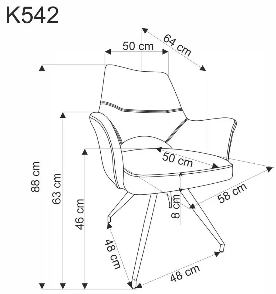 Krzesło tapicerowane K542 szare obracane HALMAR