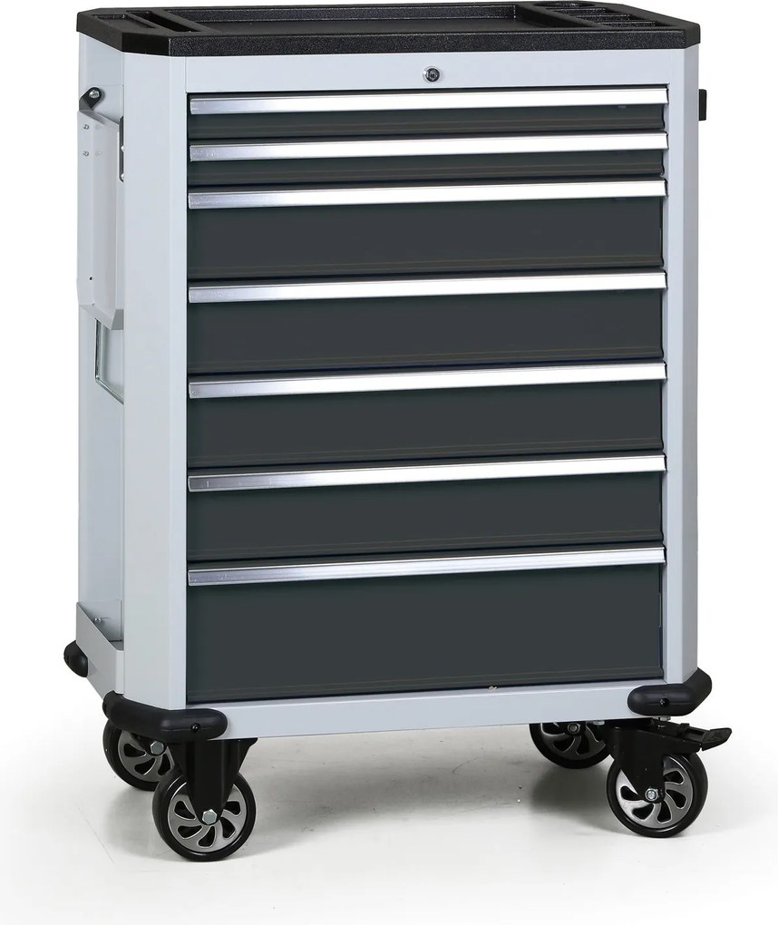 Wózek warsztatowy mobilny na narzędzia EXPERT, 7 szuflad, grafitowy