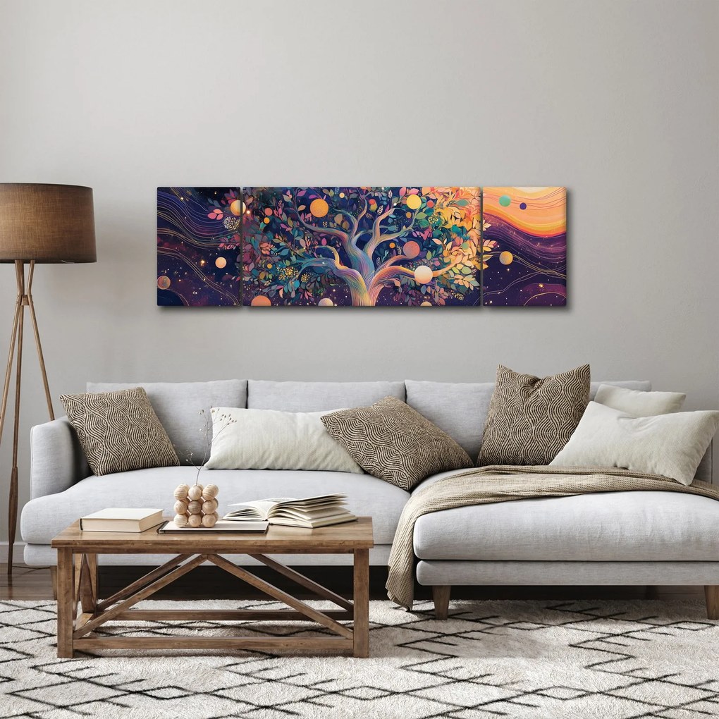 Obraz – Fioletowe drzewo pełne energii (170x50 cm)