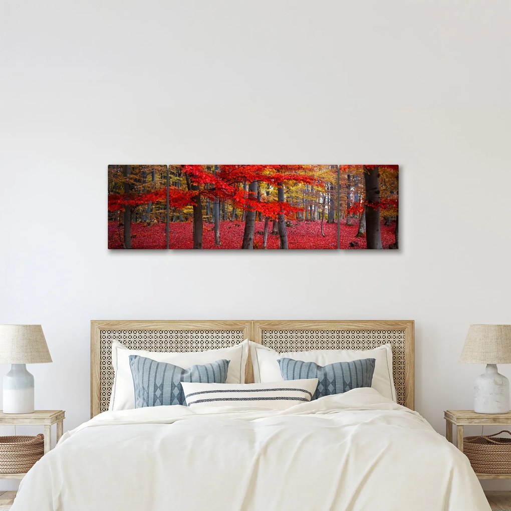 Obraz - Czerwony Las (170x50 cm)