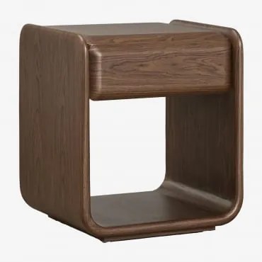 Zestaw 2 Szafek Nocnych 50x40 Cm Z Mdf Greysi Ciemne Drewno - Sklum