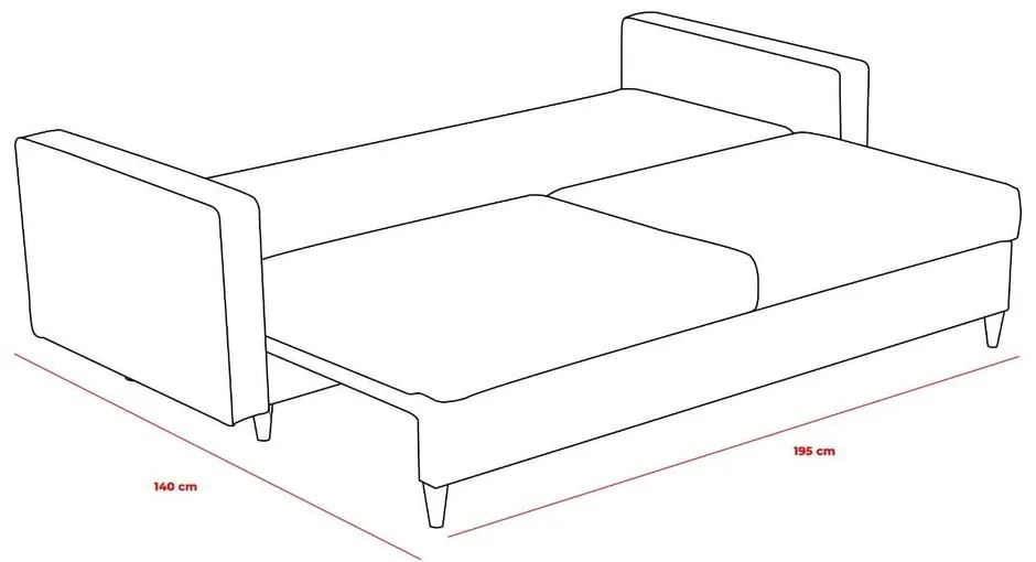 Jasnobrązowa rozkładana sofa 210 cm Eva – Balcab Home