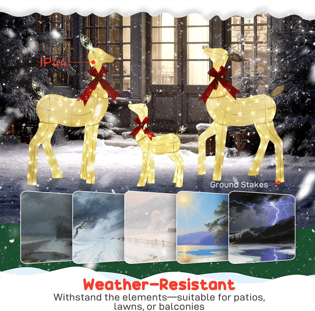 Outsunny Renifer LED — dekoracja świąteczna