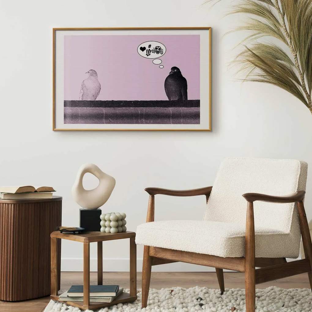 Plakat Zaloty 30x21 cm z ramą złotą z marginesem ARTGEIST B