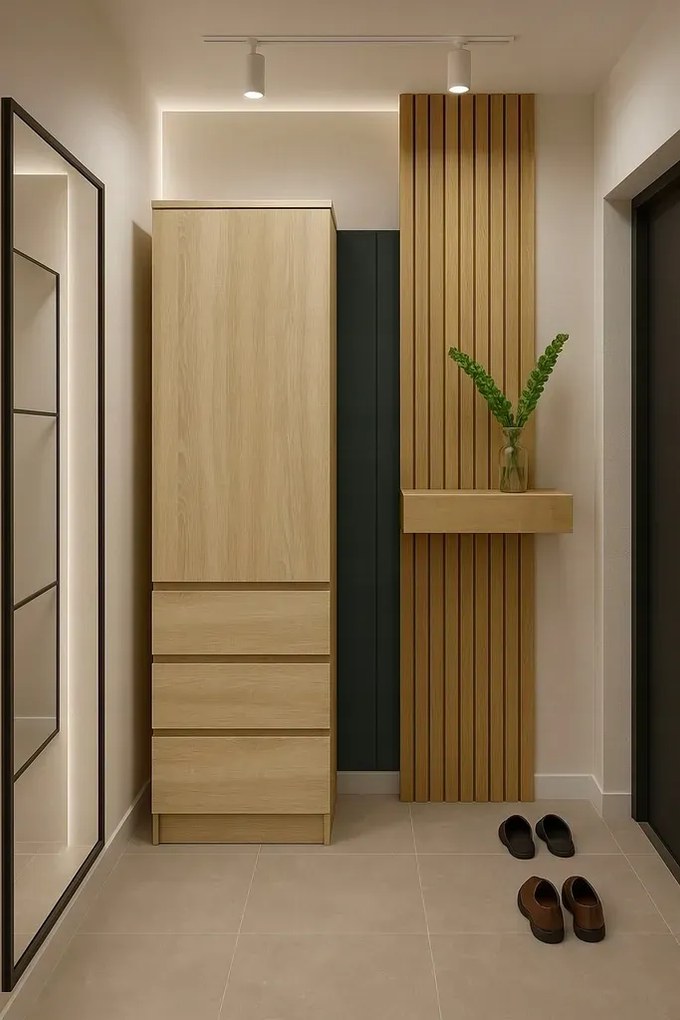 Szafa jednodrzwiowa z szufladami i półkami dąb sonoma K2-G23