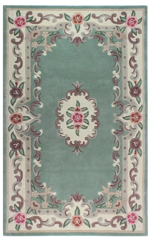 Zielony wełniany dywan Flair Rugs Aubusson, 120x180 cm