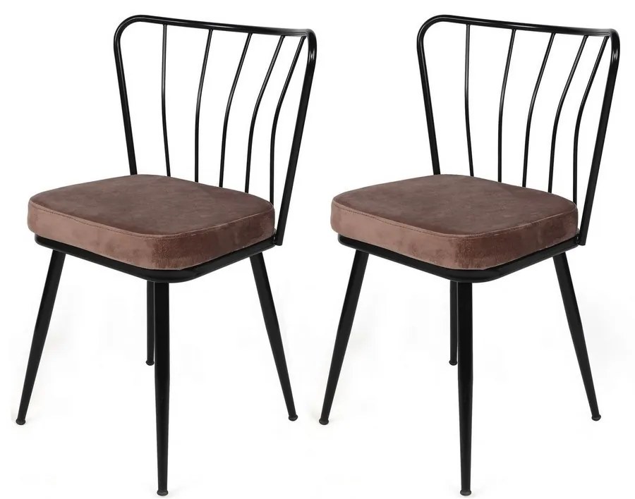 Zestaw krzeseł do jadalni Yildiz Light Brown andBlack, 2 szt., 2 szt.