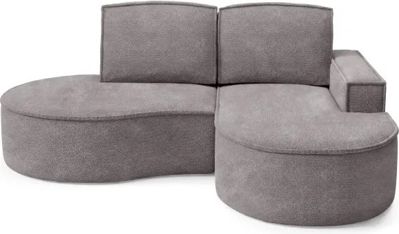 Narożnik MOLLY Prawostronny bez funkcji spania, wolnostojący tkanina ABRIAMO 07 Szary