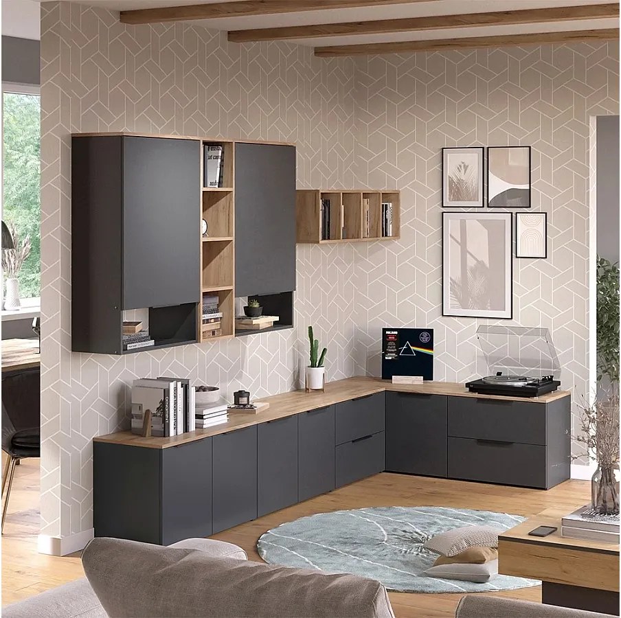 Szafka ścienna antracyt 80x40x50 wido