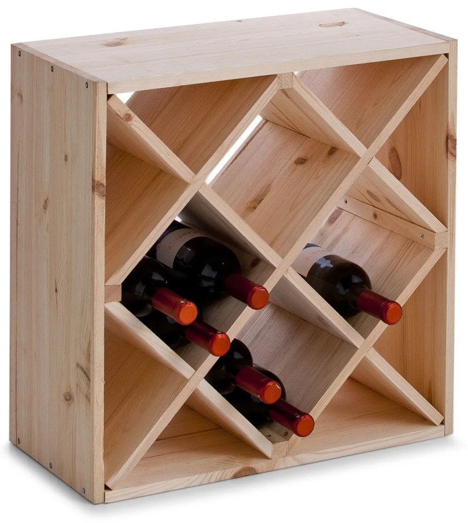 Drewniany stojak na wino, półka na wino na 12 butelek, ZELLER