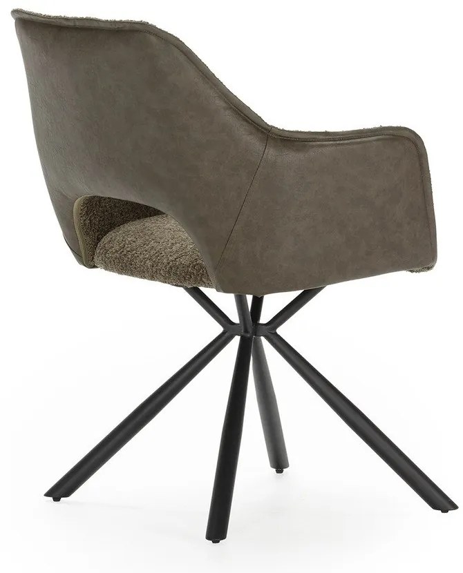 Zielone tapicerowane fotele jadalniane zestaw z podłokietnikami 2 szt. Mariel – Marckeric