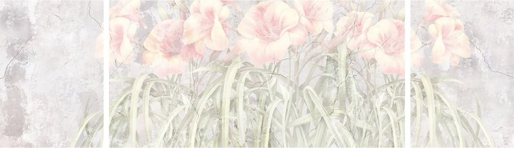 Obraz - Freska lilii (170x50 cm)