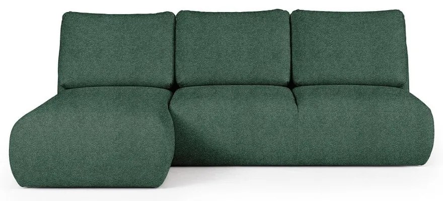 Zielony narożnik z materiału bouclé (lewostronny/z szezlongiem) Mirel – Rodier