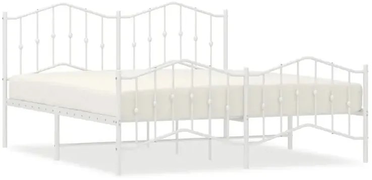 Białe metalowe łózko małżeńskie w stylu loft 160x200 cm - Honta