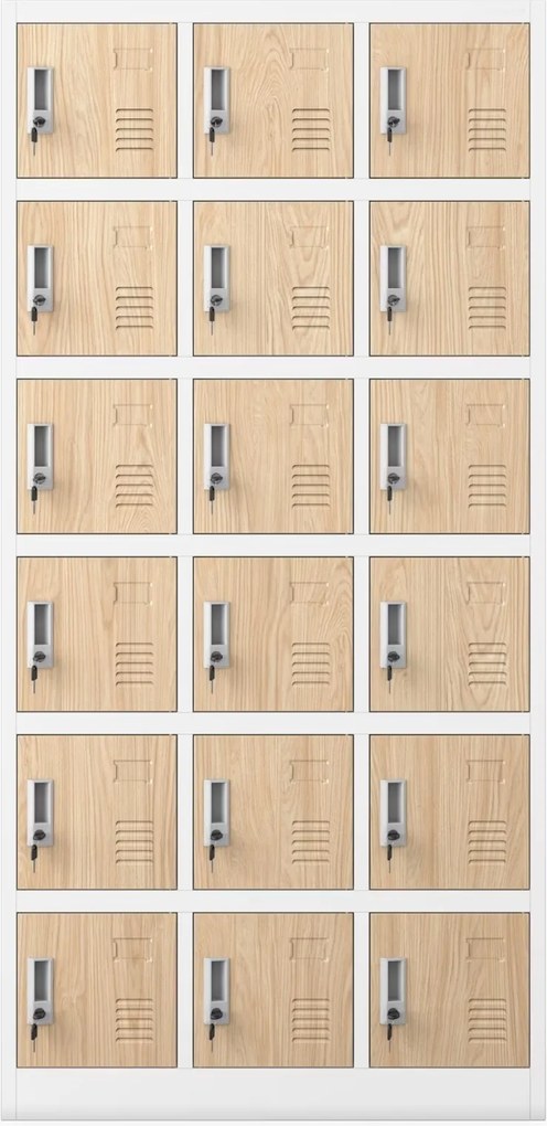 Szafa skrytkowa zamykana na klucz Eco Design Karol 90x40x185 cm, biały/dąb sonoma