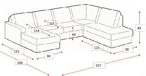 Musztardowy narożnik (lewostronny/w kształcie litery U) Hero – Scandic